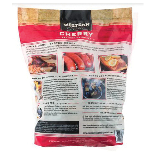 Western 28081 Series BBQ Cooking Chunk, Cherry, Wood, 15 to 20 min Burn Time, 549 cu-in Bag