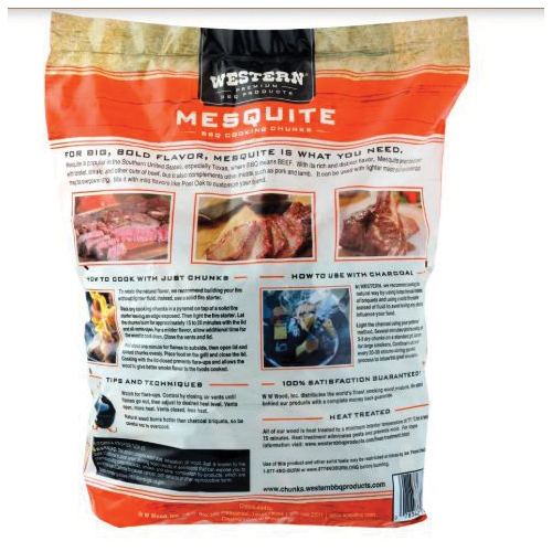 Western 78054 Series BBQ Cooking Chunk, Mesquite, Wood, 15 to 20 min Burn Time, 549 cu-in Bag