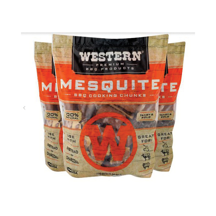 Western 78054 Series BBQ Cooking Chunk, Mesquite, Wood, 15 to 20 min Burn Time, 549 cu-in Bag