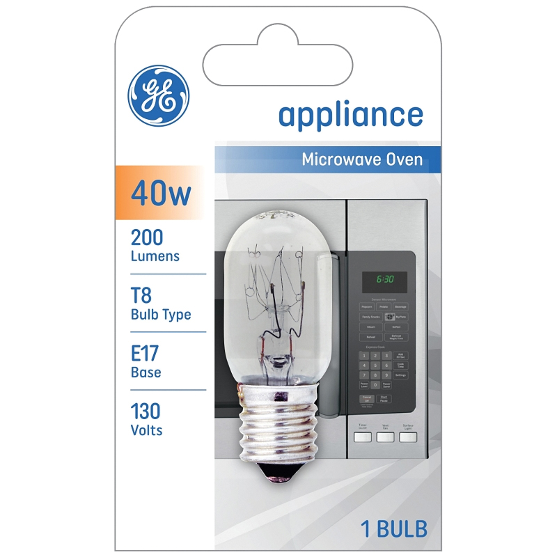 84081 Incandescent Bulb, 40 W, T8 Lamp, E17 Lamp Base, 200 Lumens, 1200 hr Average Life