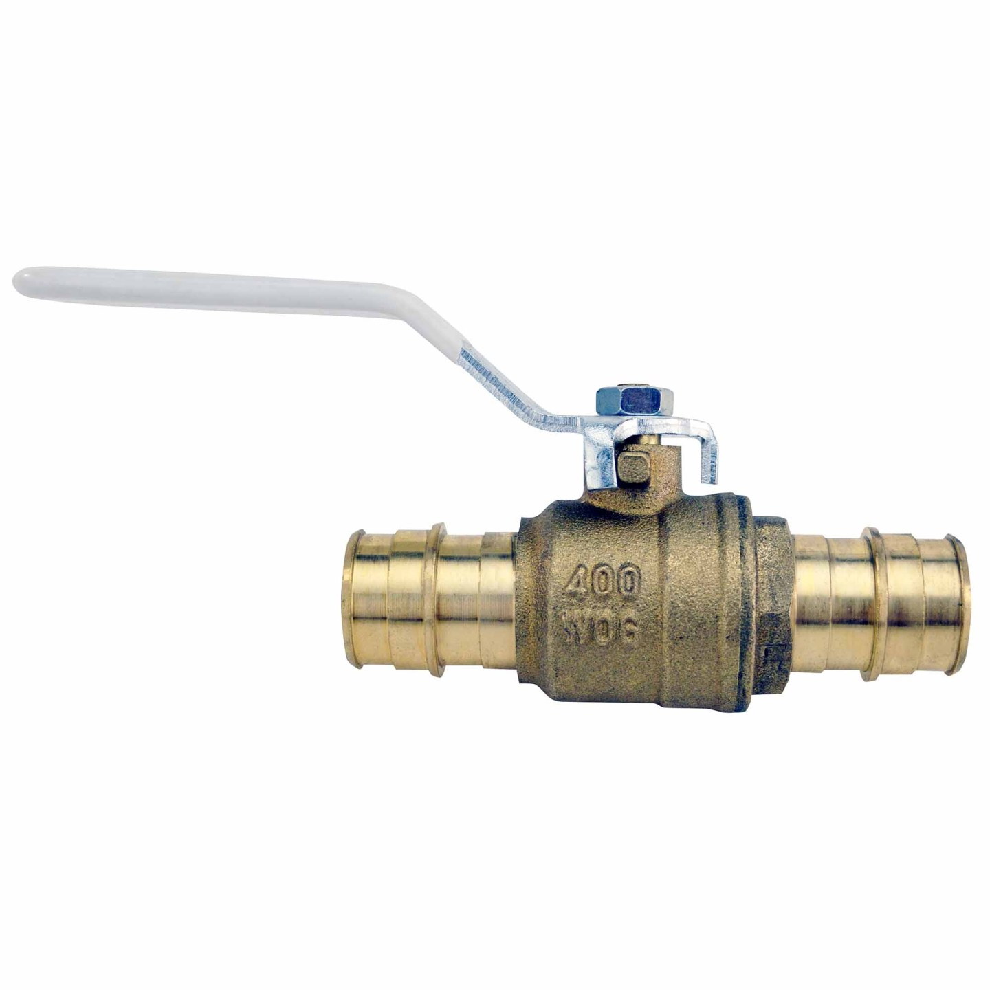 EPXV34 Ball Valve, 3/4 in Connection, Barb, 200 psi Pressure, Quarter-Turn Actuator, Brass Body