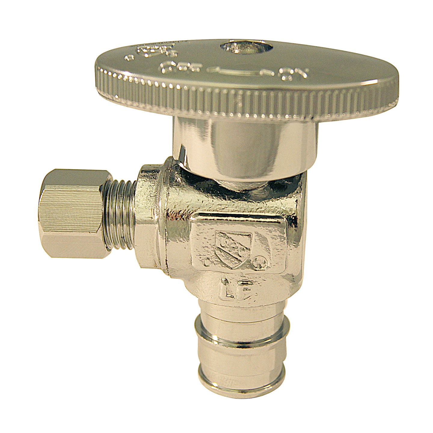 EPXVA1214C Angle Stop Valve, 1/2 x 1/4 in Connection, PEX x Compression, 200 psi Pressure, Quarter-Turn Actuator