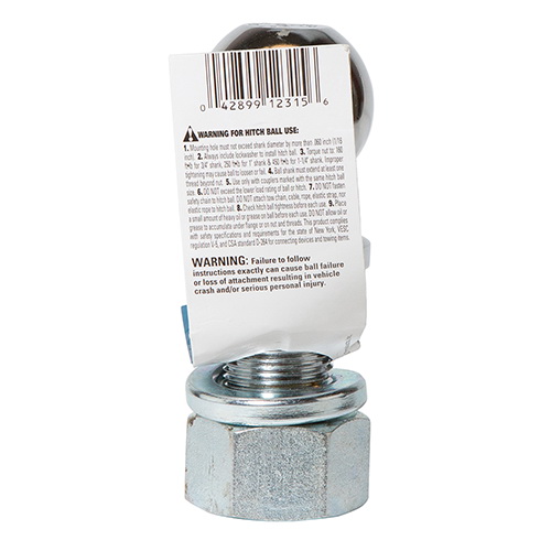 Reese Towpower 7033930 Class IV Trailer Hitch Ball, 2 in Dia Ball, 1-1/4 in Dia Shank, 8000 lb Gross Towing, Steel
