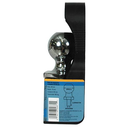 Reese Towpower 72804 Class I Trailer Hitch Ball, 1-7/8 in Dia Ball, 3/4 in Dia Shank, 2000 lb Gross Towing, Steel