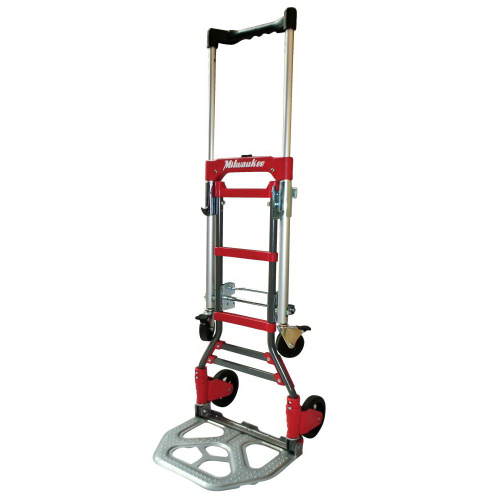 Milwaukee Hand Truck 73333 Hand Truck, 150, 300 lb, 8-1/2 in L Platform, 25 in W Platform, Aluminum/Steel
