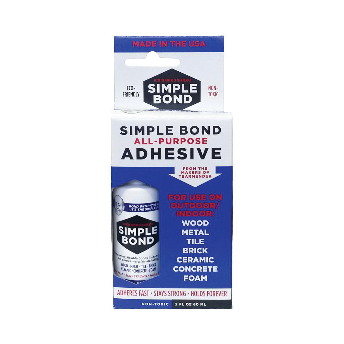 Tear Mender Simple Bond SB-1 All Purpose Adhesive, White, 2 oz, Bottle
