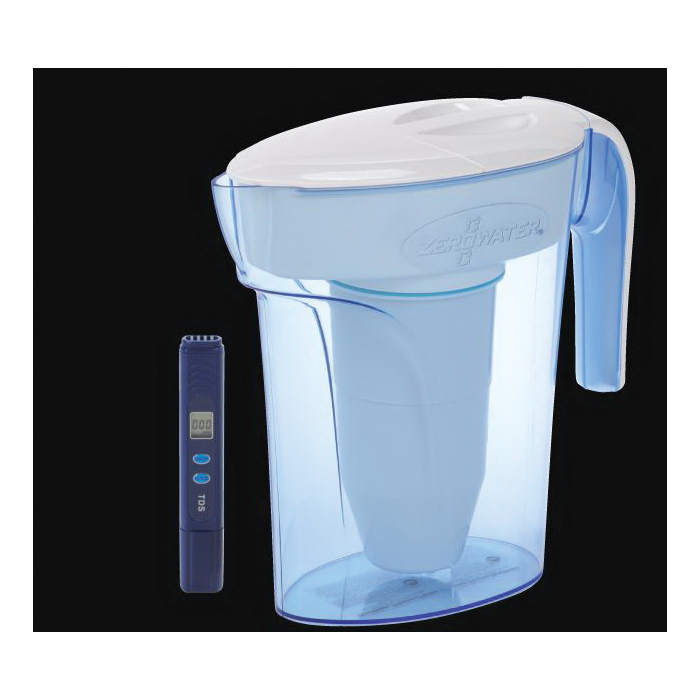 ZP-007RP Water Filter Pitcher, 7 Cup, Blue/White