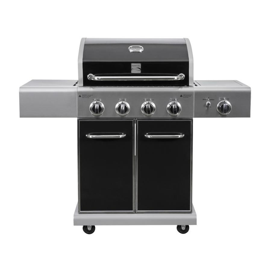 Kenmore PG-40409S0LB Gas Grill, 40,000 Btu BTU, Propane, 4 -Burner, 425 sq-in Primary Cooking Surface, Black