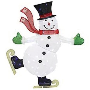 Holiday Wonderland 75-DE9220L Christmas Decorative, 54 in L, 16 in W, Black/Green/Red/White, LED, Internal Light
