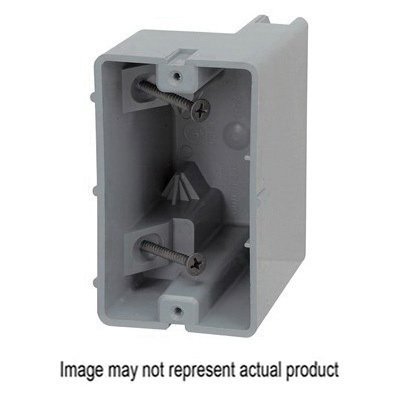 MSB22+ Device Box, 1 -Gang, 4 -Knockout, 1/2 in Knockout, PVC, Gray, Wall Mounting