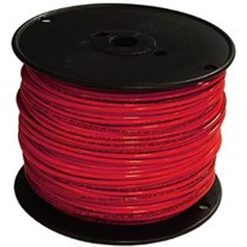 14RED-SOLX500 Building Wire, Red Sheath, 14 AWG Wire, 1-Conductor, 500 ft L, Copper Conductor