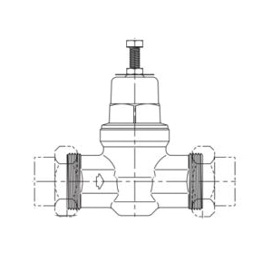 Cash Acme EB45 Series 23885-0045 Pressure Regulating Valve, 3/4 in Connection, Double Union NPT, 45 psi Regulating
