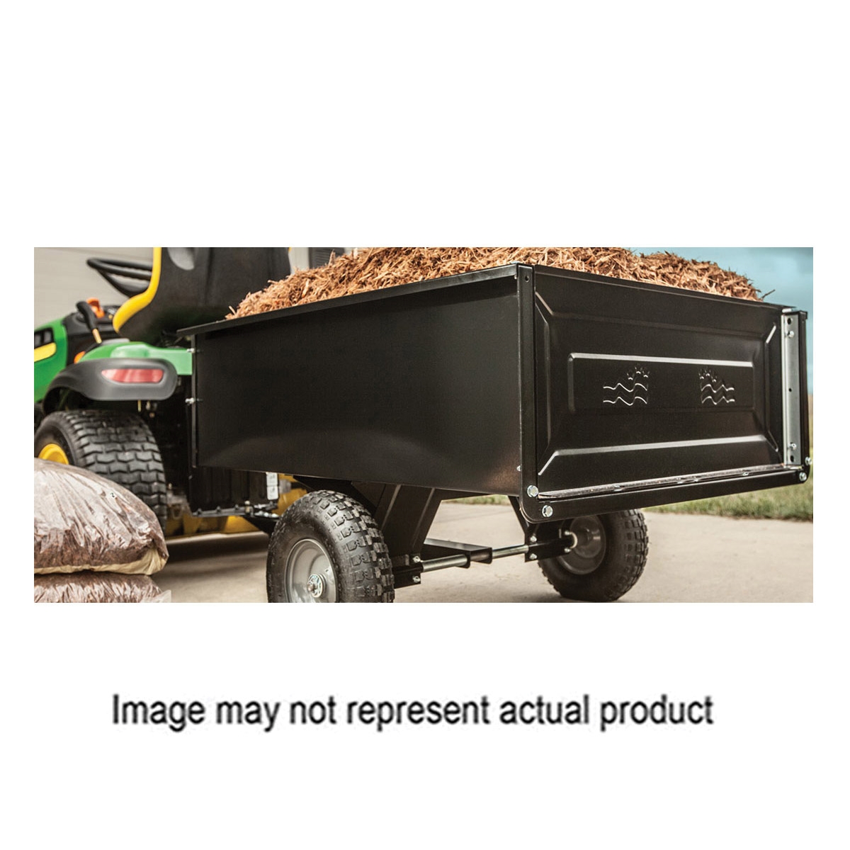 45-0303 Dump Cart, 350 lb, 41 x 31 x 12 in Deck, 13 x 4 in Wheel, Pneumatic Wheel, Black