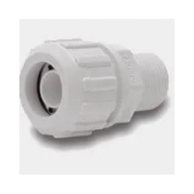 Flo-Control Series CPA-1250 Adapter, 1-1/4 in, Compression x MPT, PVC, White