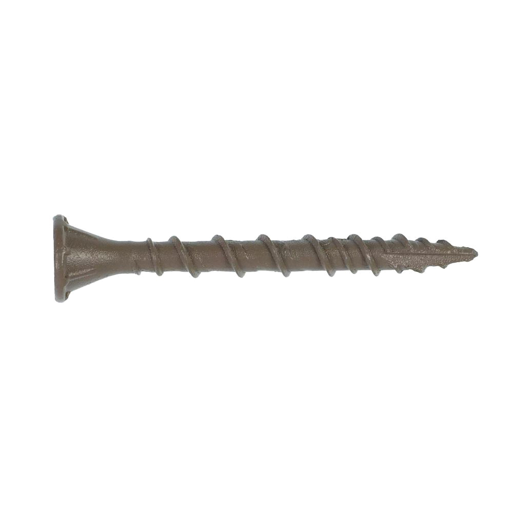 Deck-Drive DSVT DSVT114R5LB Deck Screw, #8 Thread, 1-1/4 in L, T25 Drive Size, VSteel, ariable Thread, Ribbed Flat Head, 5 lb, Tan