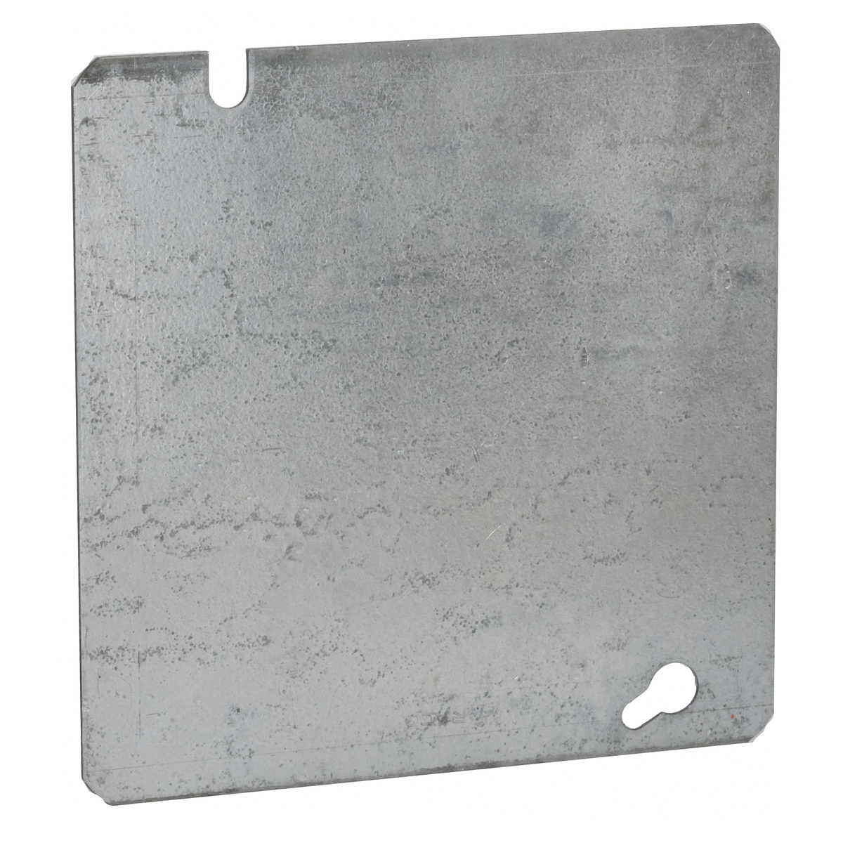 Raco 832 Flat Electrical Box Cover, 4.688 in L, 4.688 in W, Square, Steel, Gray, Galvanized