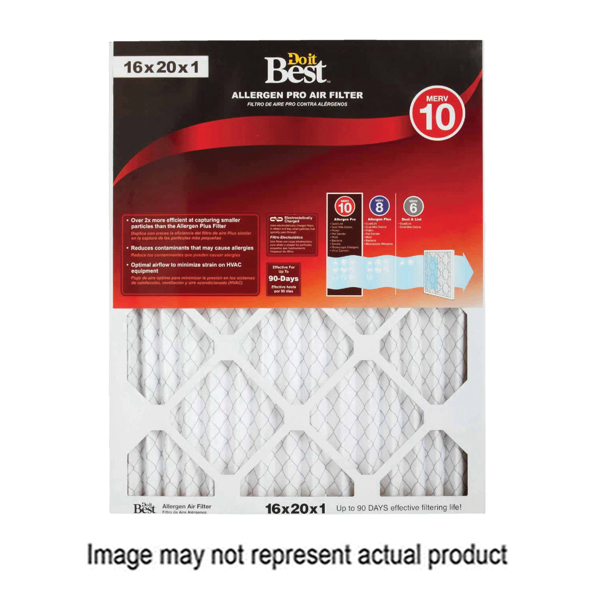 Do It Best 448073 Air Filter, 19-3/4 in L, 15-3/4 in W, 10 MERV