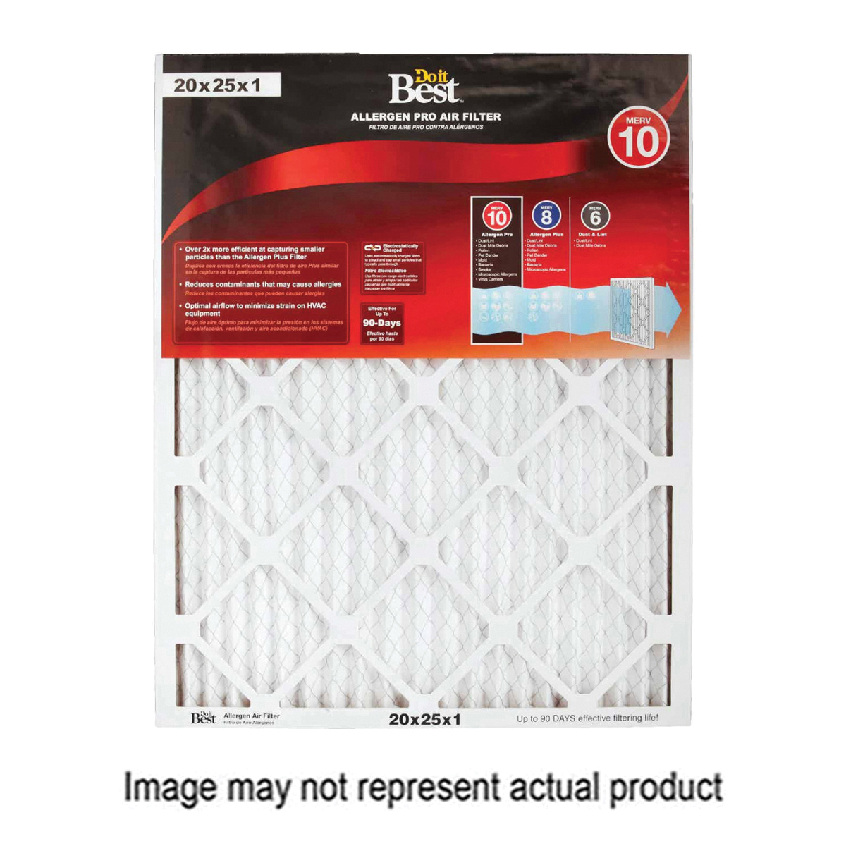 Do It Best 448108 Air Filter, 24-3/4 in L, 19-3/4 in W, 10 MERV