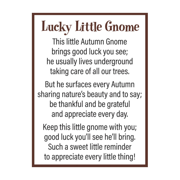 Ganz ER63931 Lucky Little Autumn Gnome, Poly Resin, Assorted - 2