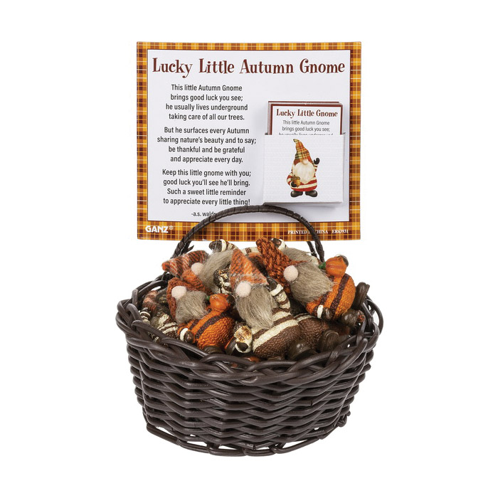 Ganz ER63931 Lucky Little Autumn Gnome, Poly Resin, Assorted - 3