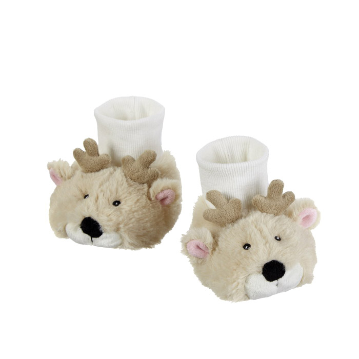 Ganz BGX11662 Slippers, 4 in W, Woodland Deer, Assorted, Polyester - 1