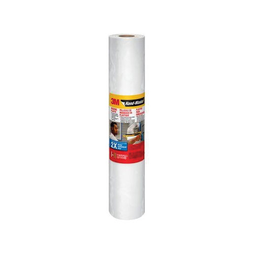 Hand-Masker MPL12 Masking Tape, 120 yd L, 12 in W, Plastic Backing, Transparent