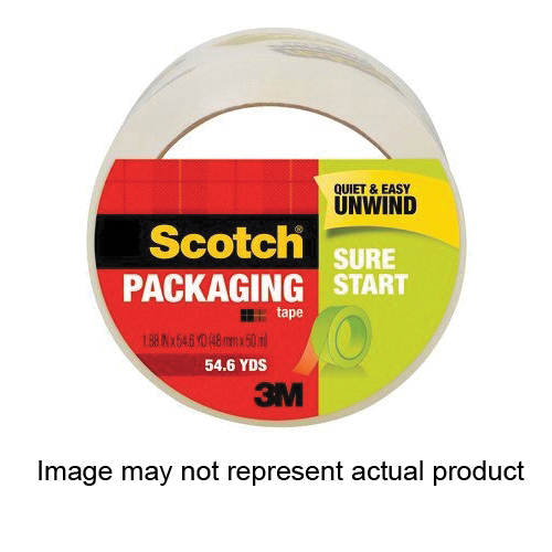 Scotch 145 Packing Tape, 22.2 yd L, 1.88 in W, Plastic Backing, Clear - 1