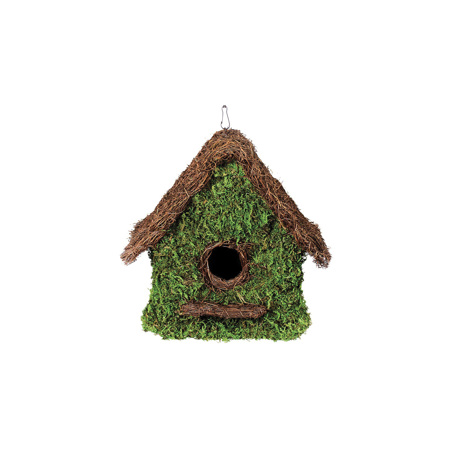 SuperMoss 56012 Decorative Bird House, 11 in W, 12 in H, Maison Woven, Moss, Green - 1