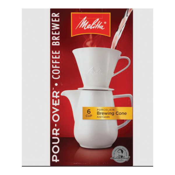 Melitta Porcelain Pour Over Cone Coffee Brewer