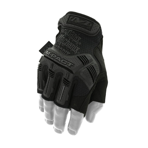 M-Pact Series MFL-55-010 Tactical Gloves, L, 9 in L, Straight Thumb, Hook and Loop Cuff, Black