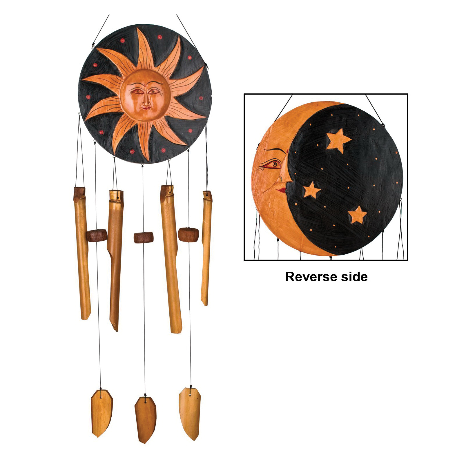 CMCEL Wind Chime, Celestial, Bamboo/Wood, Painted