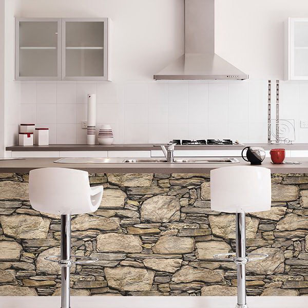 Decorative Wallpaper, Brewster, 20.5 in W, Hadrian Stone, Vinyl, Rustic - 3