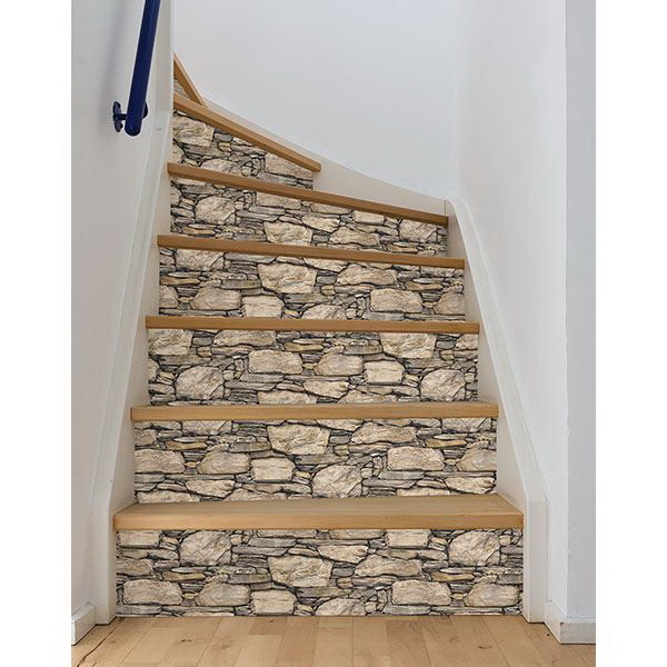 Decorative Wallpaper, Brewster, 20.5 in W, Hadrian Stone, Vinyl, Rustic - 4