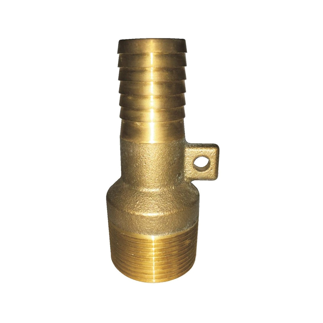 Water Source MAR9125NL Reducing Pipe Adapter with Rope Loop, 1-1/4 x 1 in, MNPT x Barb, Brass