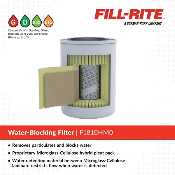 Fill-Rite F1810HM0 Spin-On Filter, Hydrosorb