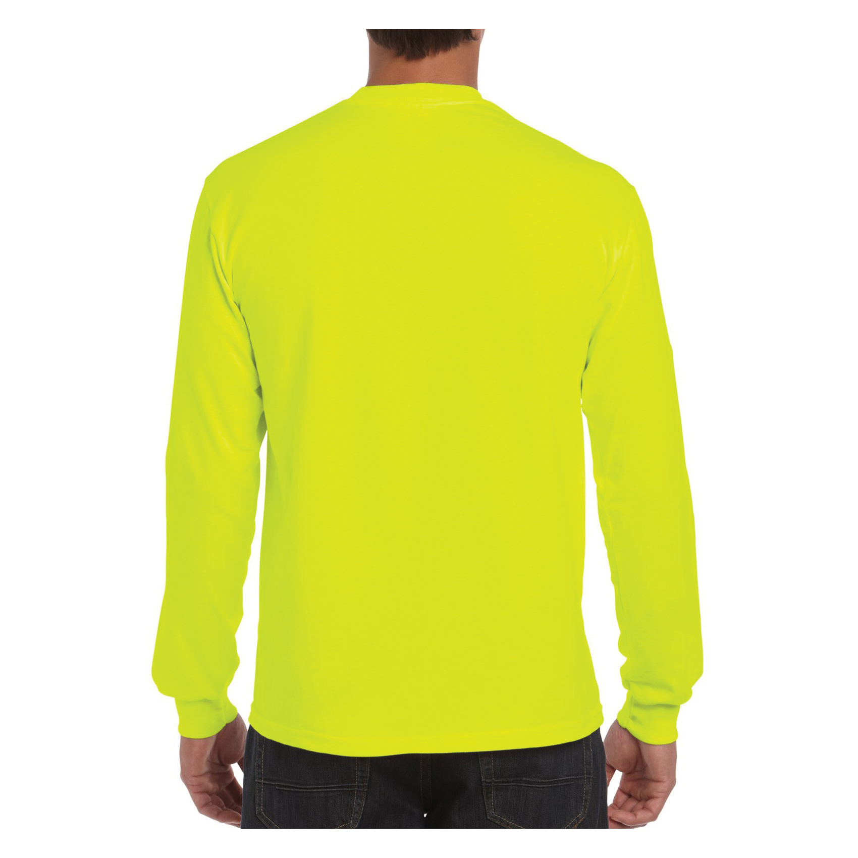 Gildan Ultra Cotton Series 2410-GRN-2XL T-Shirt, 2XL, Safety Green, Cotton, Classic Fit, Long Sleeve