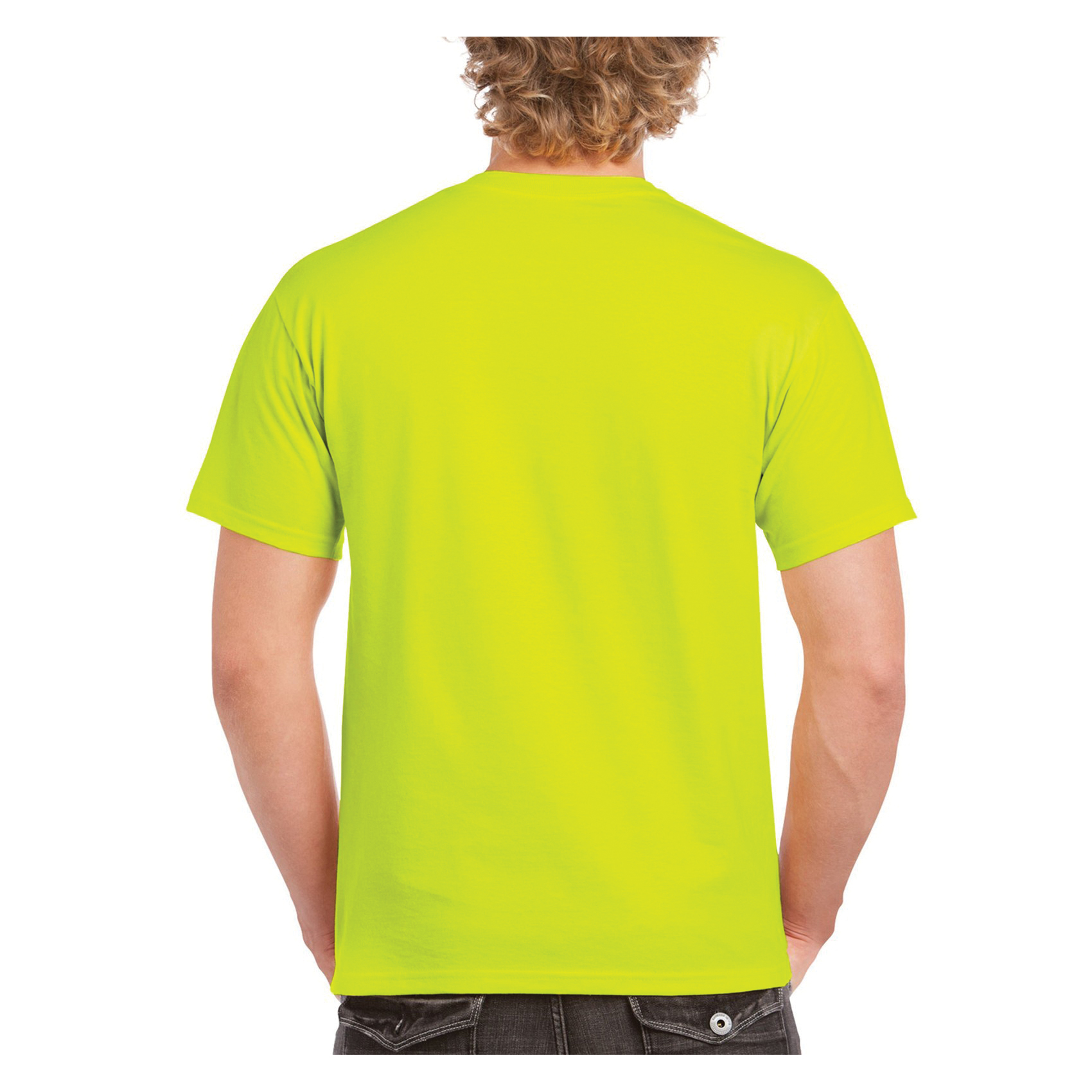 Gildan Ultra Cotton Series 2000-GRN-2XL T-Shirt, 2XL, Cotton, Safety Green, Short Sleeve, Classic Fit