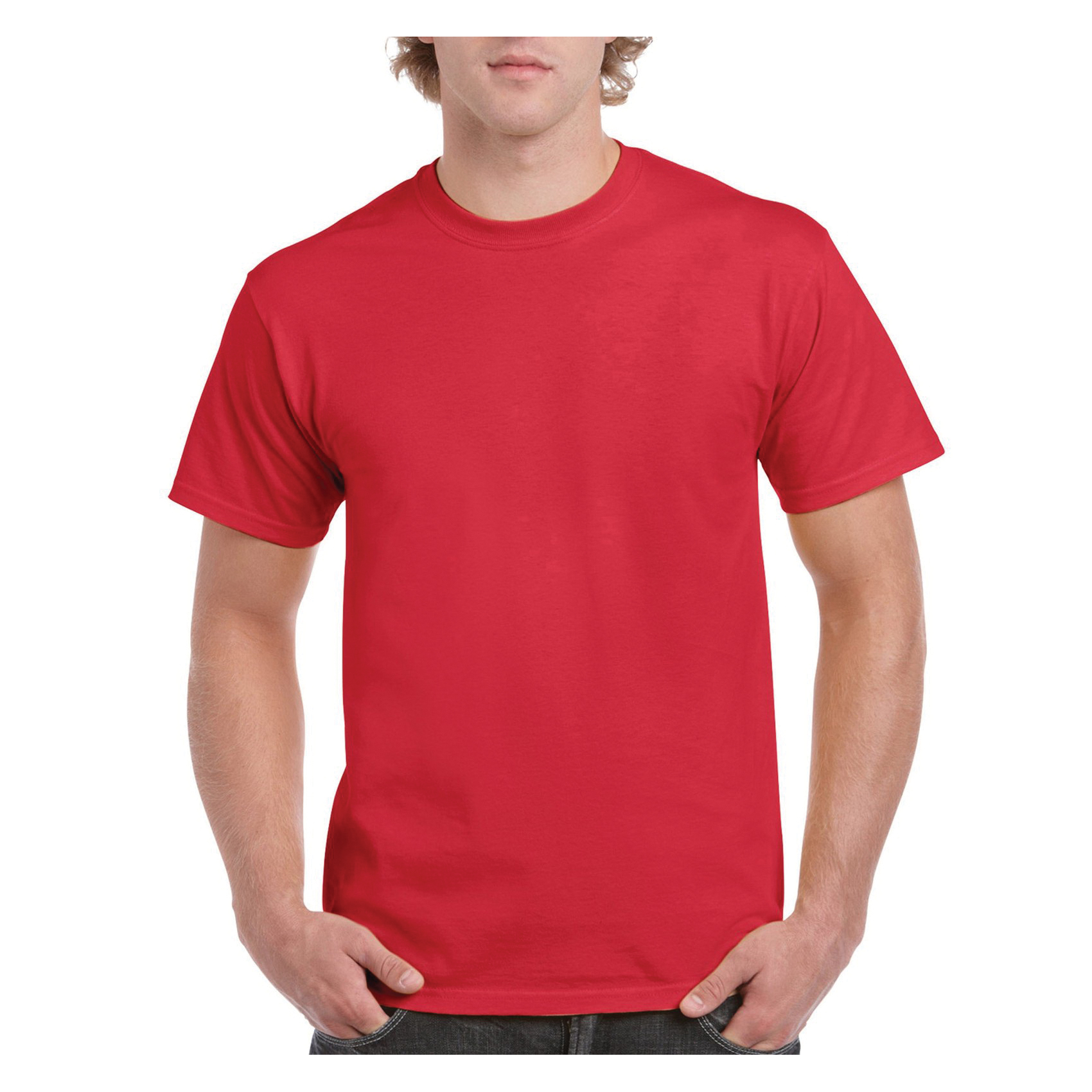 Gildan Ultra Cotton Series 2000-RED-M T-Shirt, M, Cotton, Red, Short Sleeve, Classic Fit