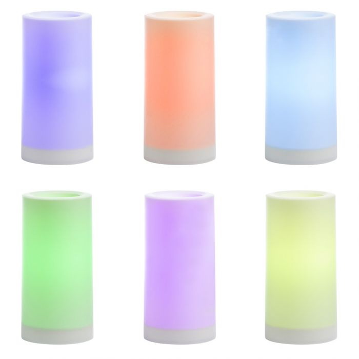 Sterno Home CG20408WHCCTR4 Color Changing Candle, 500 hr Burning, White Candle, Alkaline Battery, LED Bulb