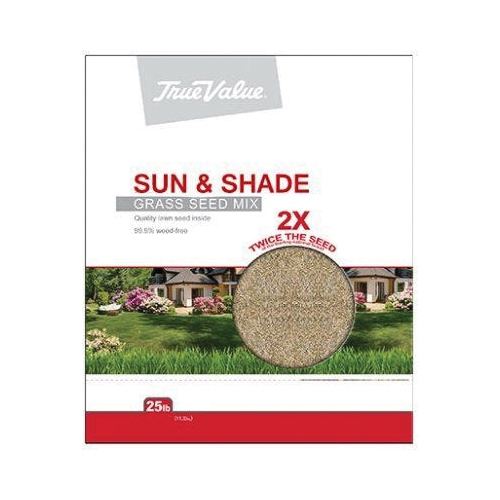 True Value TVSS25 Sun and Shade Grass Seed Mix, 25 lb Bag