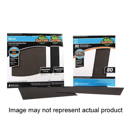 4245 Sanding Sheet, 11 in L, 9 in W, Fine, 150 Grit, Crocus/Emery Abrasive, Cloth Backing