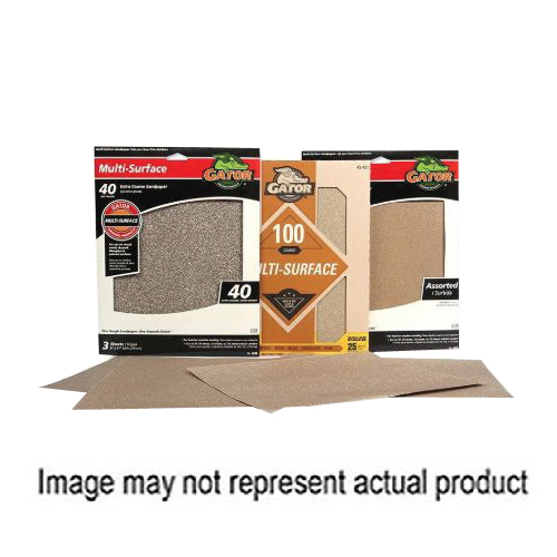 4207 Sanding Sheet, 11 in L, 9 in W, 150 Grit, Aluminum Oxide Abrasive, Paper Backing