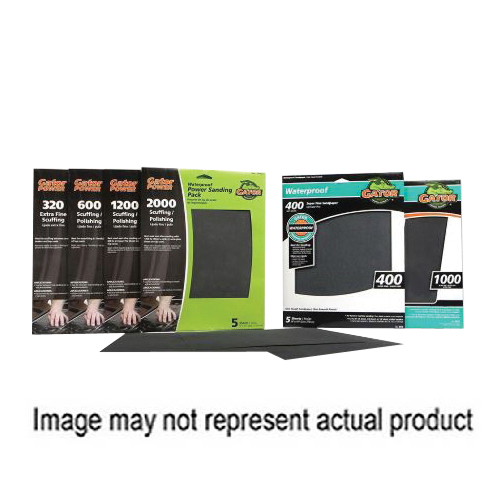 4239 Sanding Sheet, 11 in L, 9 in W, Very Fine, 400 Grit, Silicon Carbide Abrasive, Paper Backing