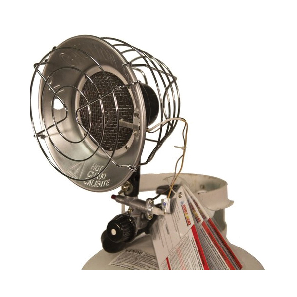 Dura Heat TT15 TT-15CSA Portable Tank Top Heater with Tip-Over Shut-Off, 9K, 12K, 15K, Propane, Silver
