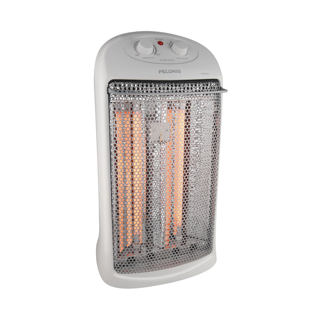 Pelonis HQ-1000 Infrared Quartz Heater, 12.5 A, 750/1500 W, 5120 Btu Heating, 2-Heating Stage, White