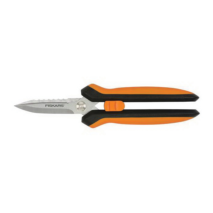 399220-1001 Multi-Purpose Garden Snip, 8 in OAL, Stainless Steel Blade, Soft-Grip Handle, Black/Orange Handle