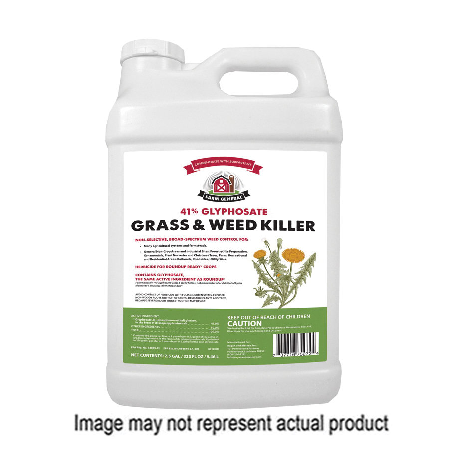 Farm General 75271 Grass and Weed Killer, Liquid, Clear/Viscous Green/Yellow, 1 gal