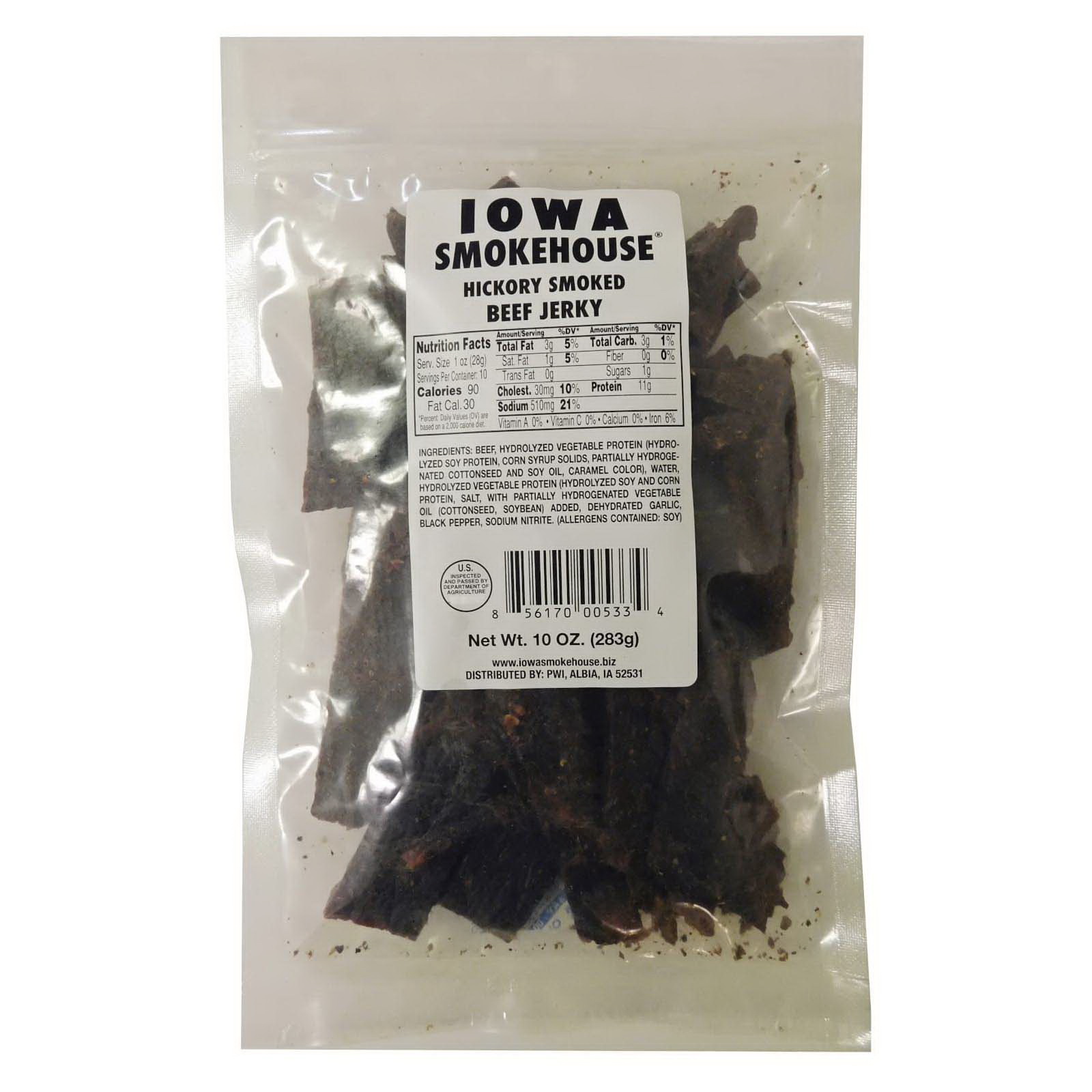 IS-10JH Beef Jerky, Hickory, 10 oz, Pack