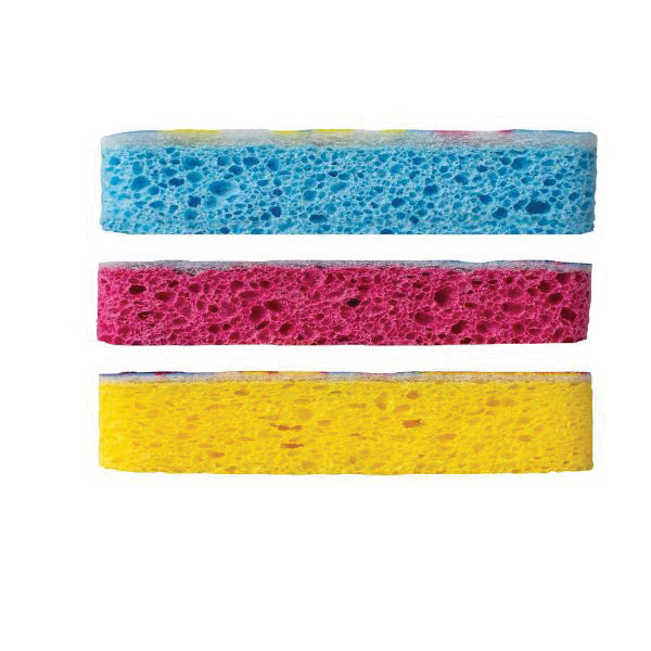 Casabella 8515476 Sponge, 4-1/2 in L, 2-3/4 in W, 1 in Thick, Cellulose, Assorted - 2