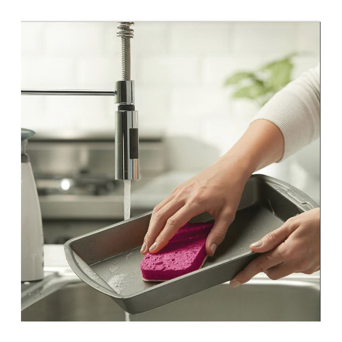 Casabella 8515476 Sponge, 4-1/2 in L, 2-3/4 in W, 1 in Thick, Cellulose, Assorted - 3